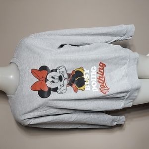 DISNEY Minney sweatshirt that says Busy Doing Nothing in Gray Size 2XL